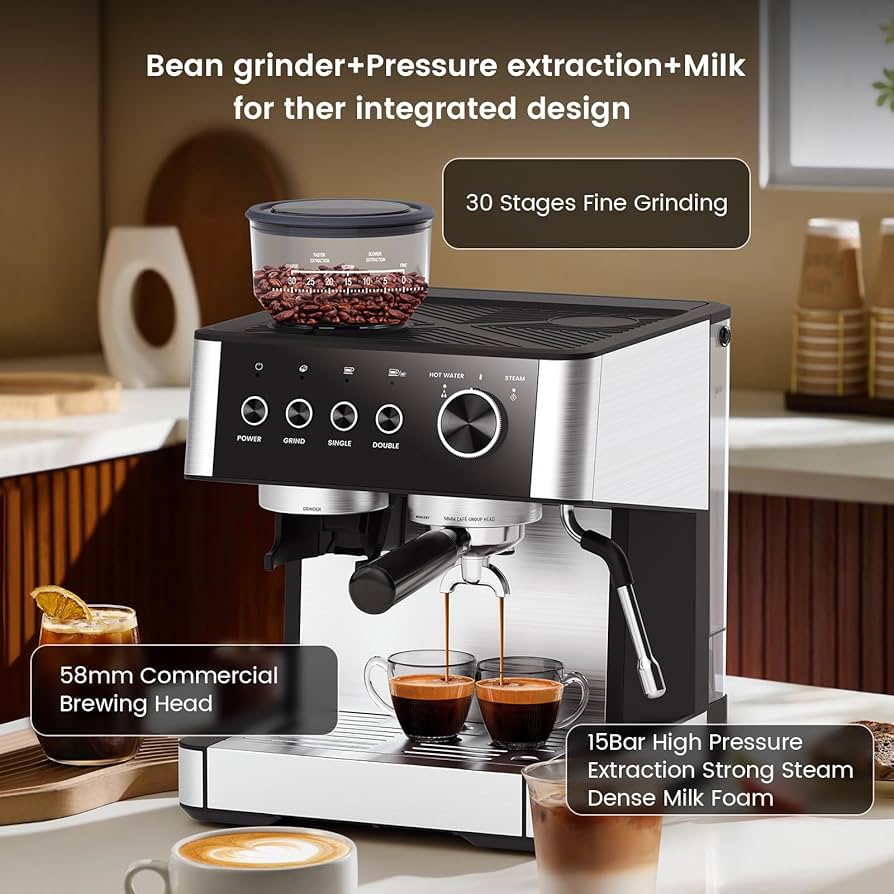 Amazon.com: Joy Pebble Espresso Machine with Grinder,20 Bar